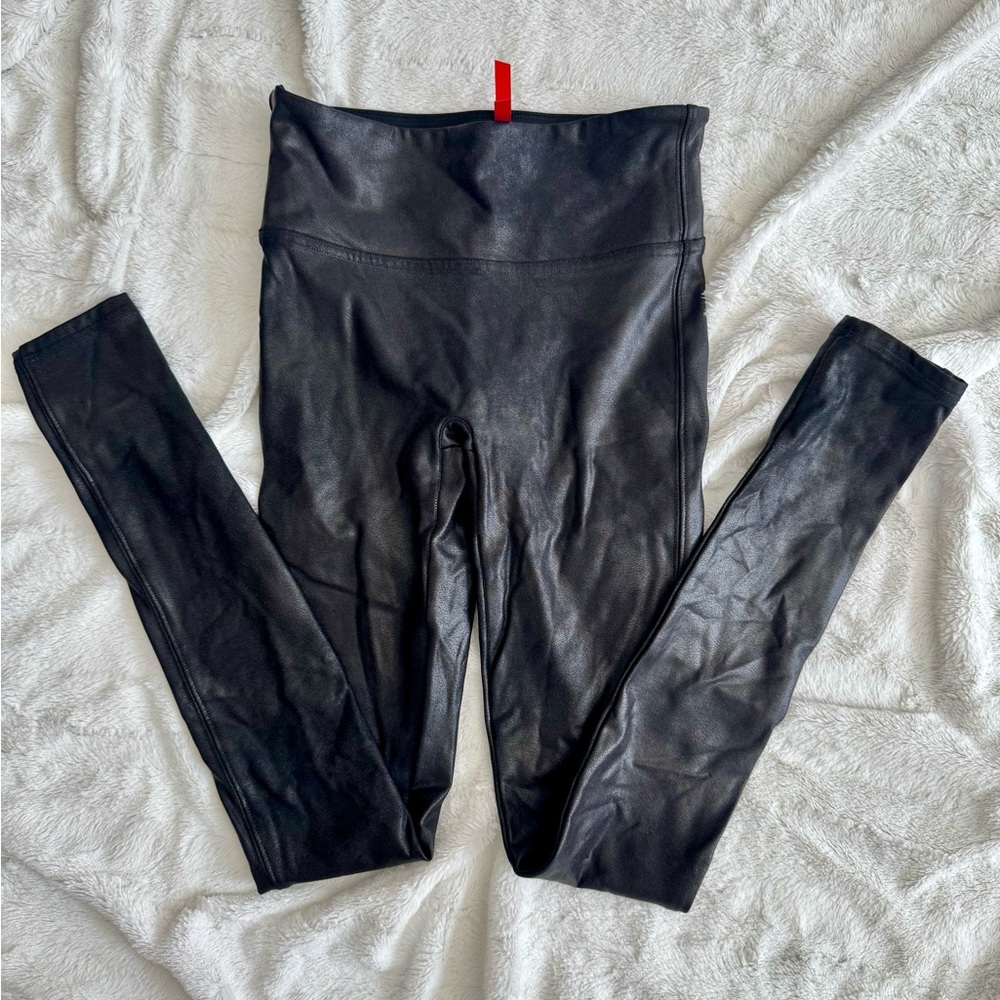 SPANX Faux Leather Leggings – Black – Size XS